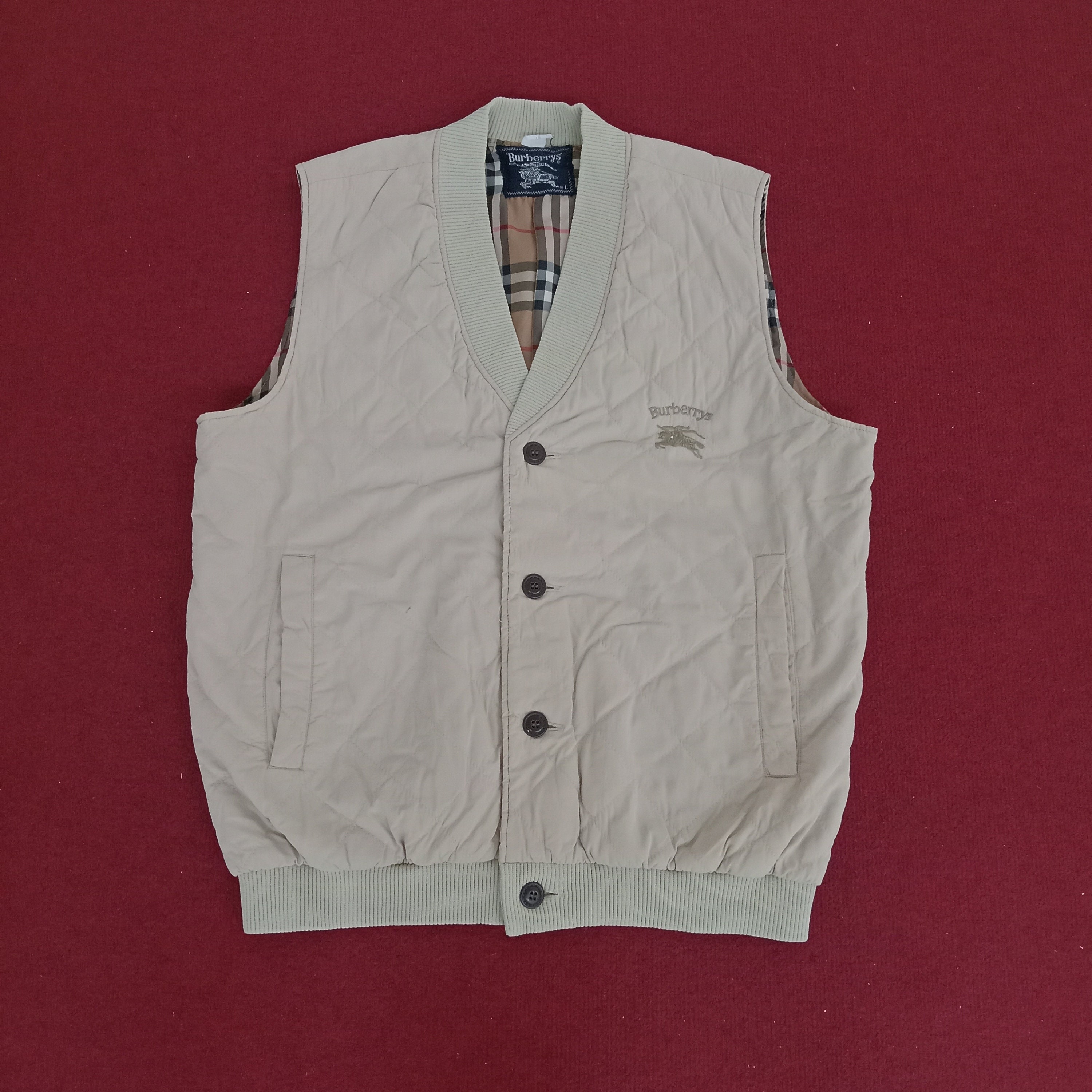 Vintage Burberry Small Logo Design Vest - Etsy