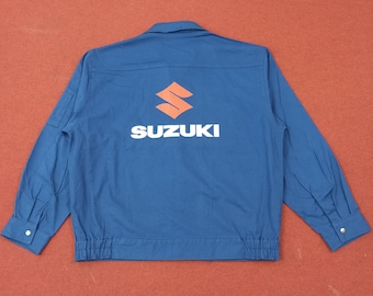 Vintage Jacket Suzuki Motorcycle Jacket * Size M / L Insulated Big
