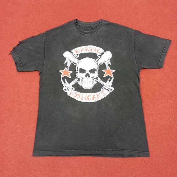 Vintage Rancid Hooligans Rock Band Punk Music Style Distressed