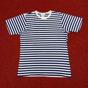 Vintage Agnes B Homme Designer Brand Stripes Design Tshirt