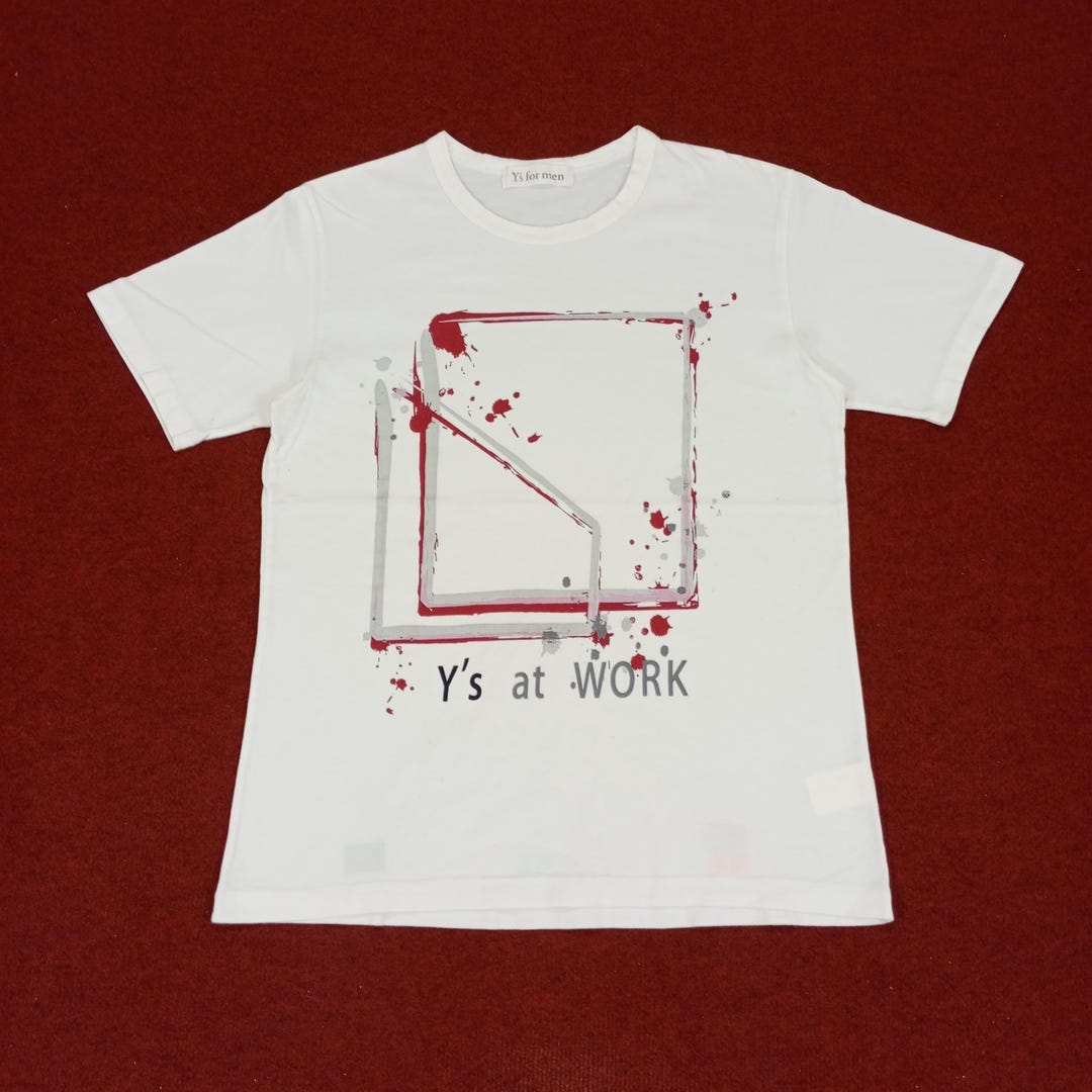 トップス vintage y's for men design tee Vintage Y's for Men Yohji Yamamoto Japanese Designer Brand Tshirt
