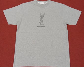 トップス 90s yves saint laurent center logo Tee トップス 90s yves saint laurent center logo Tee Vintage Yves