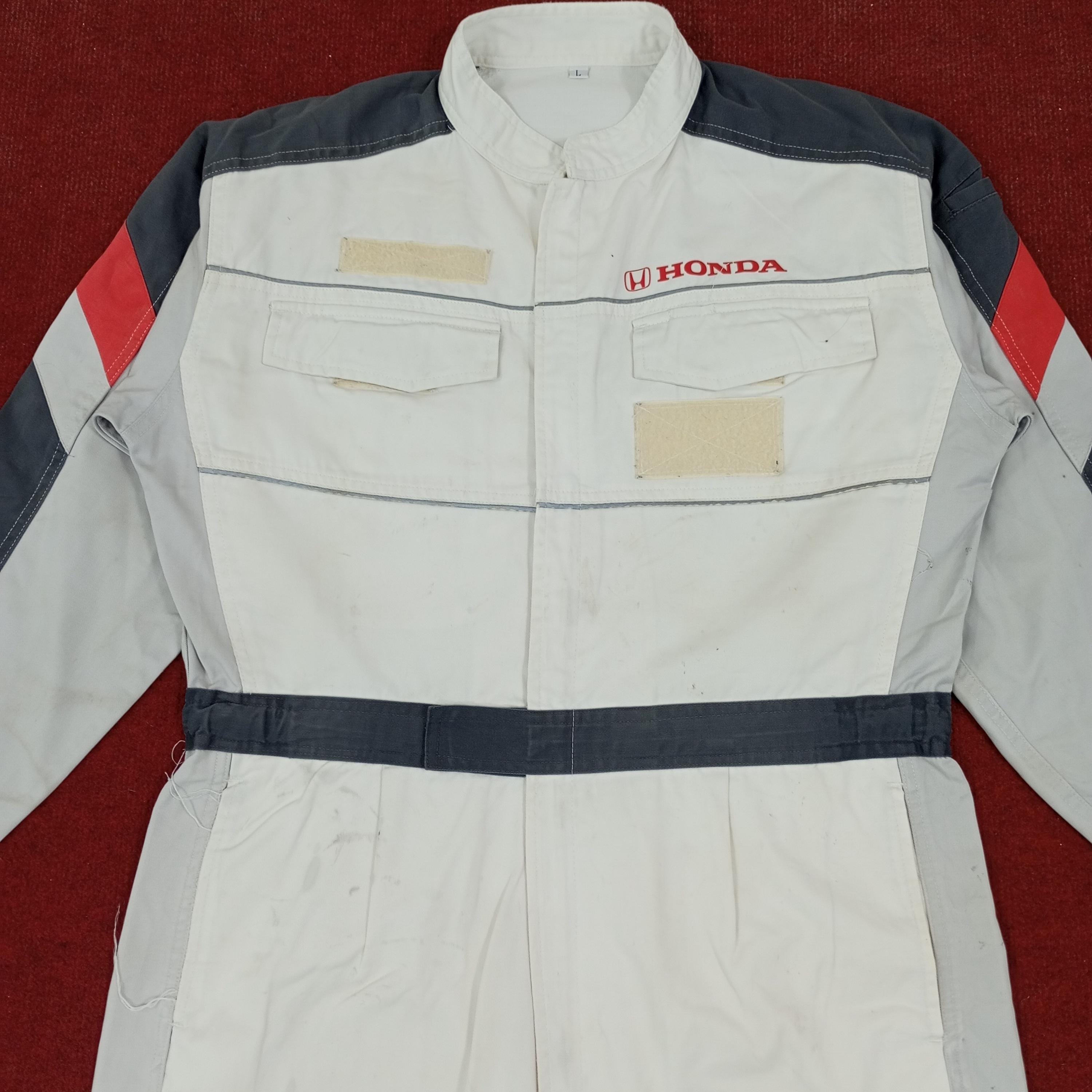 Vintage Honda Japanese Motorsports Racing Workwear Coverall Jacket