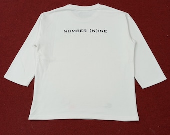 Japanese Brand!! NUMBER NINE Denim Big Logo Spellout Pocket Tee