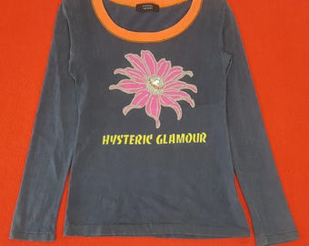 Vintage Hysteric Glamour Flower Japanese Fashion Brand Long Sleeve T-Shirt