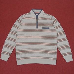 Golden Bear Small Logo Stripes Design Half Zipped Sweatshirt