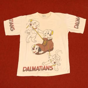 Vintage Dalmatiërs 101 Disney Movie Cartoon Design T-shirt met grote print