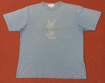 Vintage Yves Saint Laurent YSL Logo T-shirt - Etsy