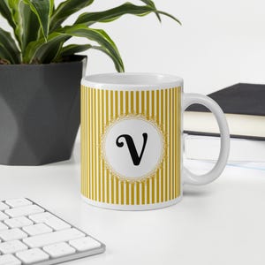 Monogram Coffee Mug: Personalized Ceramic Cup, Elegant Gift