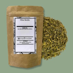 Sencha Green Tea, Organic Chins Sencha Green Tea, Loose Leaf Tea Sampler, Herbal Tea, Tea Lover Gift with Free Tea Infuser