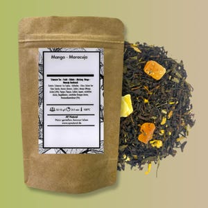 Mango-Passion Fruit | Black Tea | Loose Leaf - 100% Natural - Very Fresh | High-Quality Premium Grade + Free Tea Strainer + Sample Tea