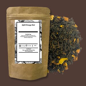 Pu-Erh Tea, Apple Cinnamon Tea, Apple Tea, Loose Leaf Fruit Tea, Herbal Tea, Orange Tea, Tea Lover Gift with Free Tea  Infuser