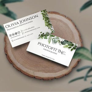 Carte de visite plante, bricolage, carte de visite minimale, carte numérique téléchargée, carte de visite canva, carte, cartes, carte de visite