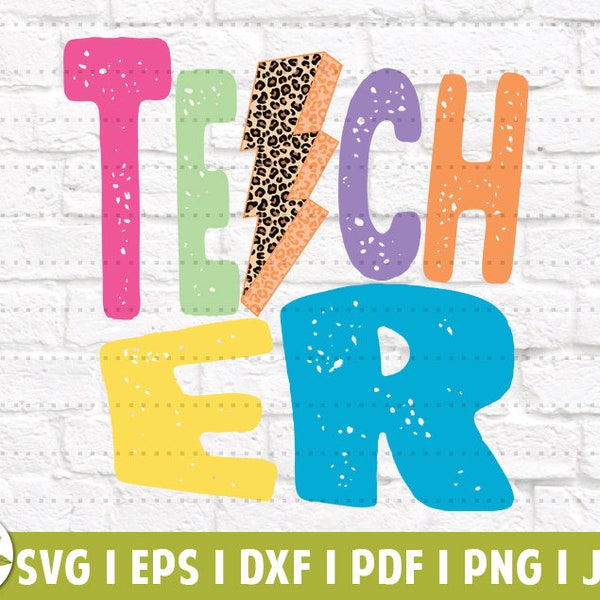 Teacher Bolt EPS | Back to School SVG | K-12 Teacher | Teacher Shirt | Teacher Gift | SVG Cut Files | Instant Download | Printable