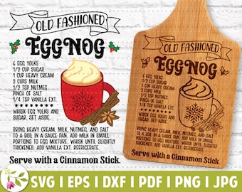 Homemade Eggnog Recipe PNG | Winter Cutting Board PNG | Cinnamon Eggnog SVG |  | Christmas Drinks Seasonal | Cinnamon Vibes