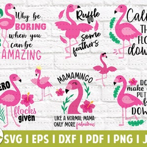Flamingo Mama SVG Bundle | SVG Cut Files | Instant Download | Printable Vector Clip Art | Flamazing | Mamamingo | Calm the Flock Down
