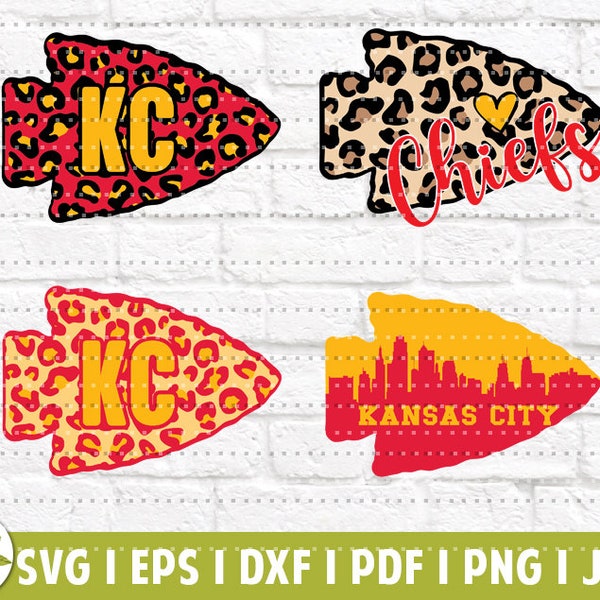Kansas City Arrow Heads EPS | Chiefs SVG | Football Lover | Kansas City Pride | SVG Cut Files | Instant Download | Printable Vector Clip Art