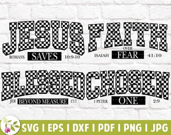 Christian Jesus Saves SVG | Checkered Faith | Christian Aesthetic | Jesus Lover Kids | Christian Streetwear PNG | Bible Scripture SVG