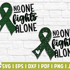 Green Cancer Ribbon PNG | Liver Cancer SVG | Bile Duct Cancer | Cancer Awareness | Fights Alone SVG | Leopard Ribbon