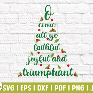 Christmas Carol EPS | O Come All Ye Faithful SVG | Hymn | Christmas Music | SVG Cut Files | Instant Download | Printable Vector Clip Art
