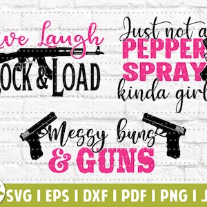 Chaotisch Brötchen und Pistolen EPS | Sperren und Laden SVG | Waffenrechte | SVG-Schnittdateien | Sofortdownload | Druckbare Vektor Clip Art | Waffengesetz