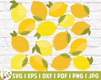 Retro Lemons EPS | Lemon SVG | Cottagecore | Vintage Lemon | SVG Cut Files | Instant Download | Printable Vector Clip Art