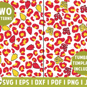 Kansas City Arrow Head EPS | Chiefs SVG | Kansas City Pride | Seamless Pattern | Instant Download | Tumbler Template | Background
