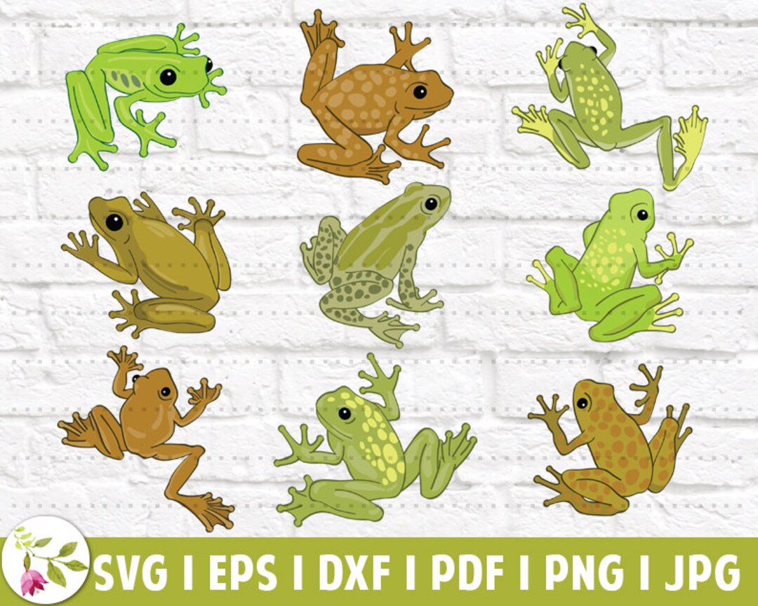 Happy Frogs Clipart Set | SVG Bundle | SVG Cut Files | Instant Download ...