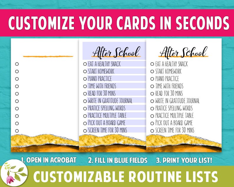 Routine Cards, EDITABLE, PRINTABLE, Routine Chart for Kids, Routine ...