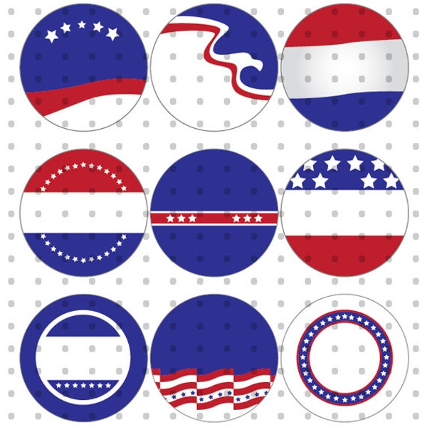 Political Buttons Royalty Free Clipart Set