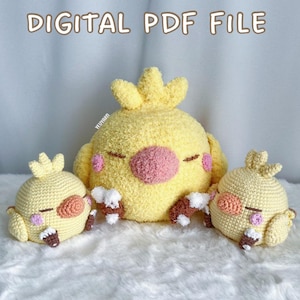 Fat Chocobo Chick Crochet Pattern (DIGITAL DOWNLOAD)