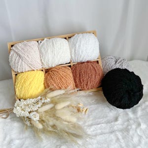 yeuyarn Plush Yarn for crochet dolls (medium weight chenille, velvet, cute doll yarn)