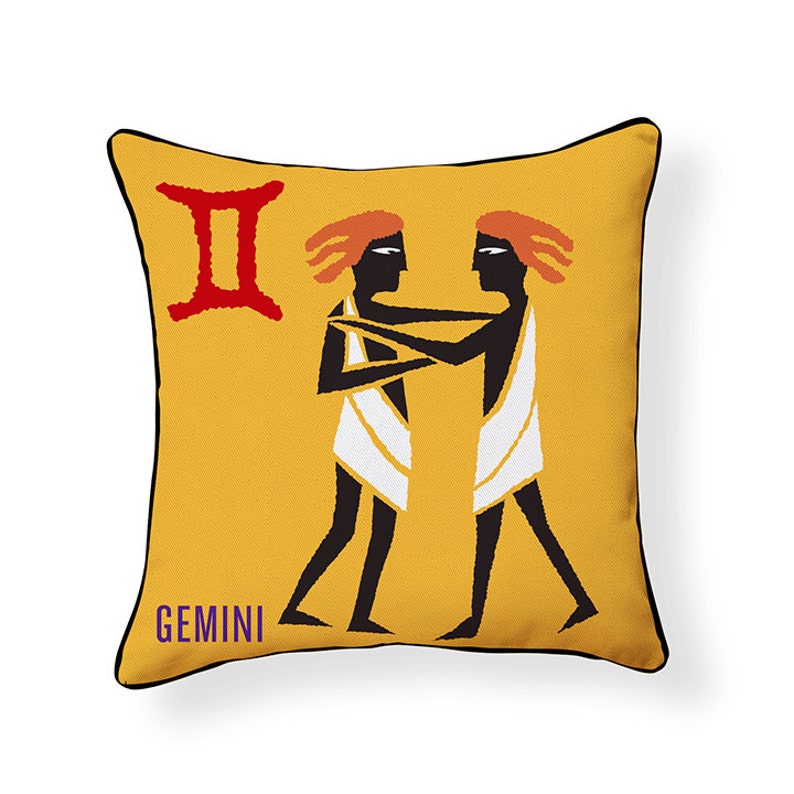 ZODIAC PILLOW Gimini Etsy