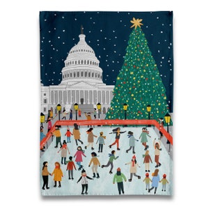 Toalha de Chá Árvore de Natal do Capitólio dos EUA DC