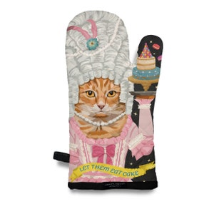 Fabulous ORANGE TABBY as Marie Antoinette - Let Them Eat Cake Oven Mitt