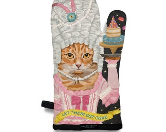 Fabulous ORANGE TABBY as Marie Antoinette - Let Them Eat Cake Oven Mitt