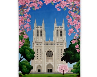 Washington DC Cherry Blossom - Torchon de la cathédrale nationale