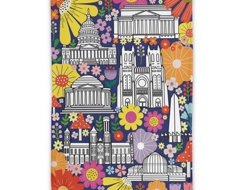 Washington DC Power - Flowers Tea Towel