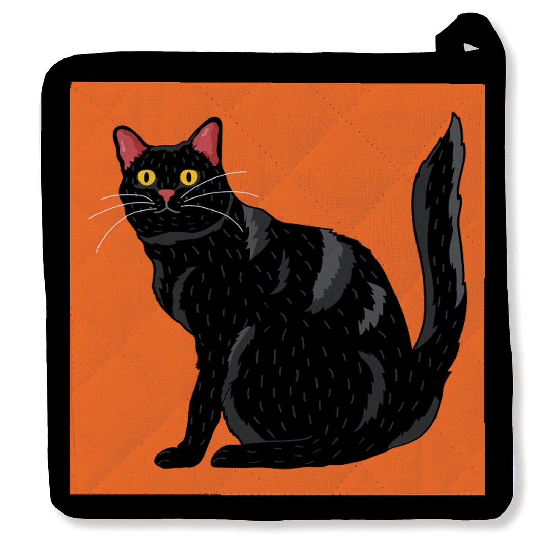 Hello Pet Collection- Hello Black Kitty Cat Potholder - Etsy