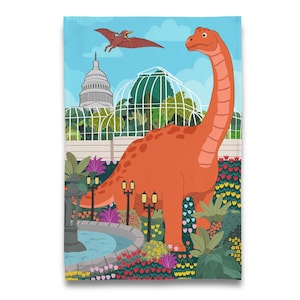 Dinosaurier im Washington DC Botanischer Garten Geschirrtuch