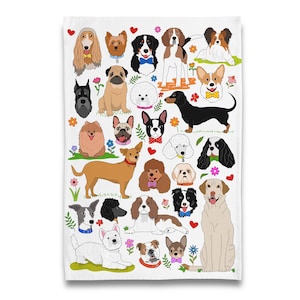 Puppy Dogs Parade Tea Towel / Dish Towel