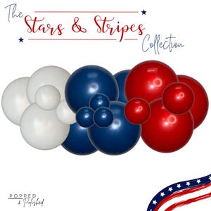 Patriotic Balloon Garland Kit: Red, White & Blue Party Decor