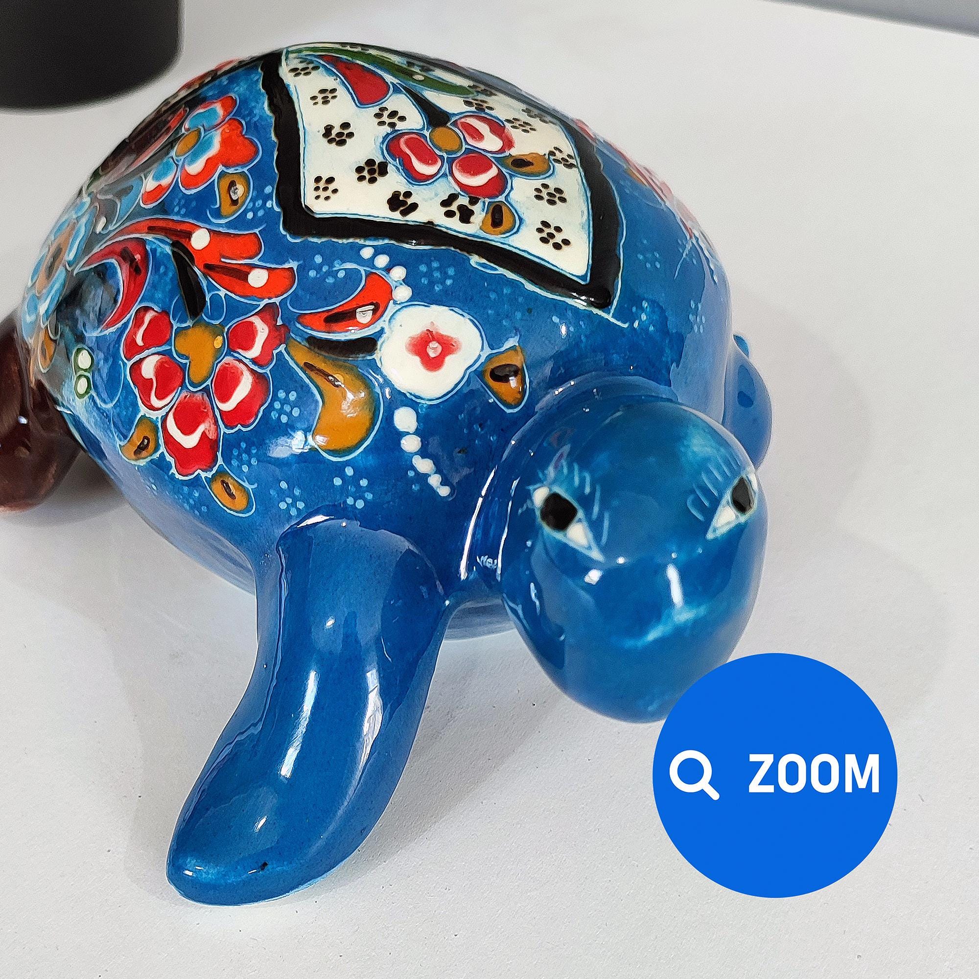 Keramik-Schildkröte 25,4 Cm – Türkis, Glänzend, Dekorative Figur Für Zuhause