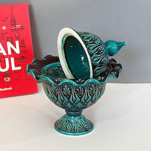 Ceramic turquoise sugar bowl — handmade pottery, handmade ceramic, home decor, handmade gift, Turkish ceramic