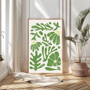 Minimalistische Wandkunst – Vögel & Blumen Naturmotiv – Druckbare Kunst, Poster und moderne Wanddeko