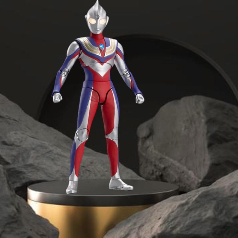 Figura de acción Ultraman Tiga - Coleccionable articulado premium - Incluye a Agul, Geed, Trigger, Ace, Seven y Jack - Auténtico Ultraman Ultraman Tiga