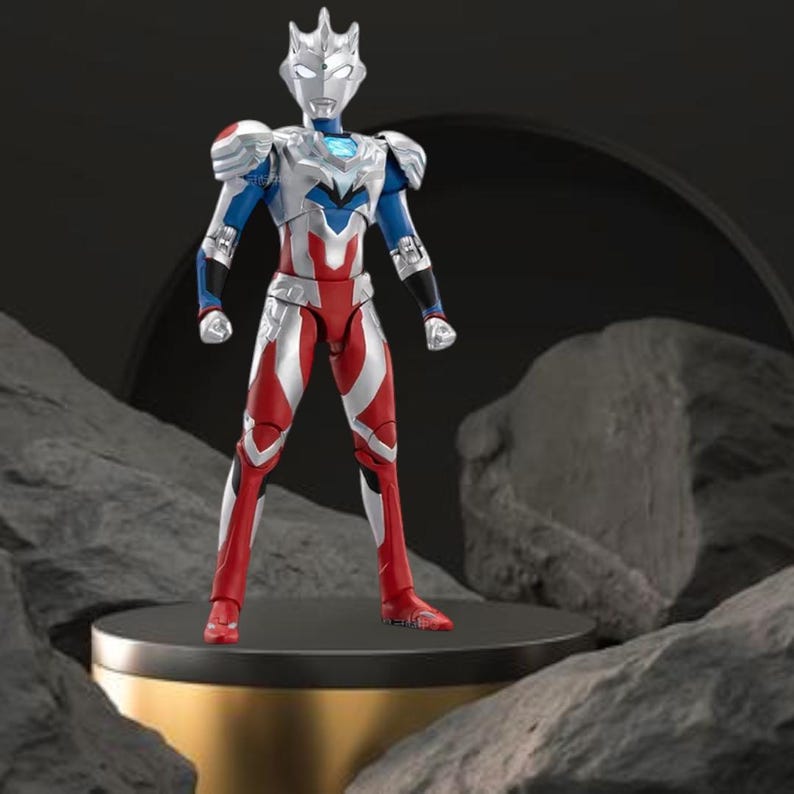 Figura de acción Ultraman Tiga - Coleccionable articulado premium - Incluye a Agul, Geed, Trigger, Ace, Seven y Jack - Auténtico Ultraman Ultraman Z