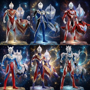 Figura de acción Ultraman Tiga - Coleccionable articulado premium - Incluye a Agul, Geed, Trigger, Ace, Seven y Jack - Auténtico Ultraman imagen 1