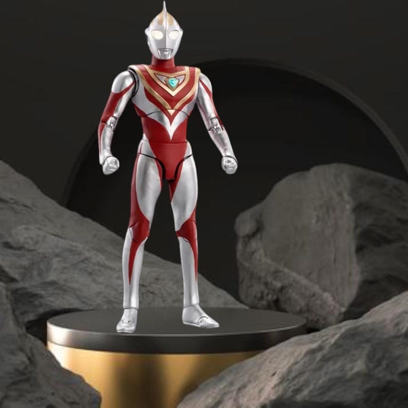 Figura de acción Ultraman Tiga - Coleccionable articulado premium - Incluye a Agul, Geed, Trigger, Ace, Seven y Jack - Auténtico Ultraman Ultraman Gaia