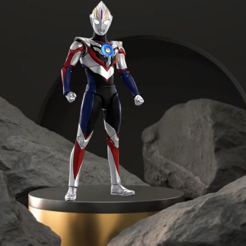 Figura de acción Ultraman Tiga - Coleccionable articulado premium - Incluye a Agul, Geed, Trigger, Ace, Seven y Jack - Auténtico Ultraman Ultraman Orb